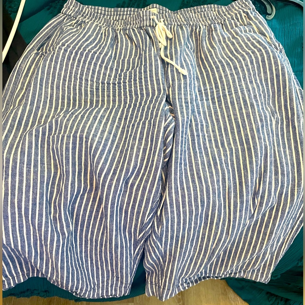 Striped denim capri xl